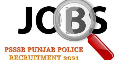 PSSSB Punjab Police Recruitment 2021